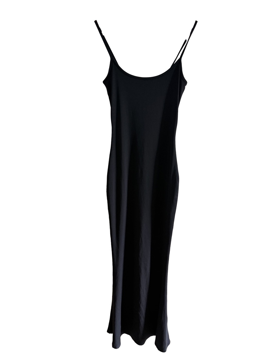 Black Spaghetti Strap Slip Dress